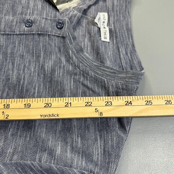 And Now This Mens Henley Shirt Size Small Blue Short Sleeve Knit Pullover‎ New - Picture 9 of 9